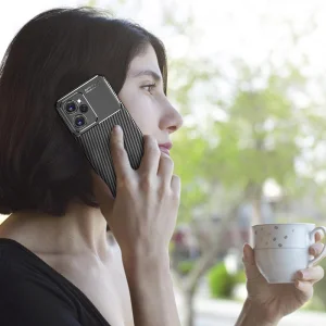 Силиконов Калъф Carbon Fibre Texture за Xiaomi Poco X5 Pro, Черен 5