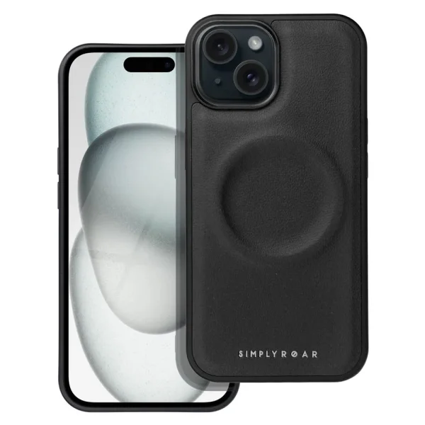 Удароустойчив калъф Roar Morning за iPhone 15, Черен 2