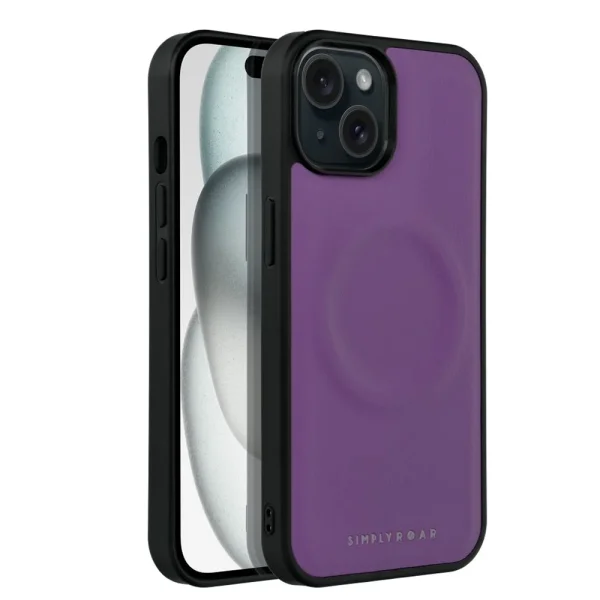 Удароустойчив калъф Roar Morning за iPhone 15, Лилав 1
