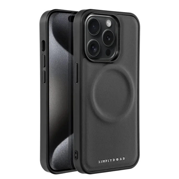 Удароустойчив калъф Roar Morning за iPhone 15 Pro, Черен 1