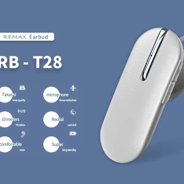 Bluetooth headset REMAX RB-T28, White 3