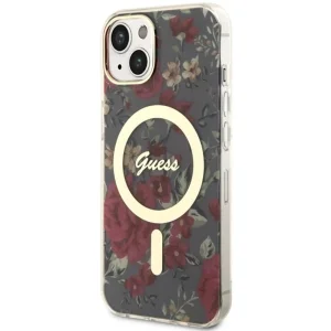 GUESS Case, Flowers IML MagSafe Compatible for iPhone 14, GUHMP14SHCFWSA, Flowers 5