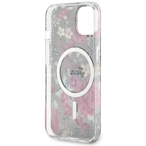 GUESS Case, Flowers IML MagSafe Compatible for iPhone 14, GUHMP14SHCFWSA, Flowers 4
