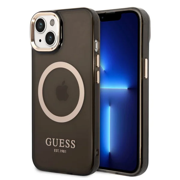 Калъф GUESS, Translucent MagSafe Compatible за iPhone 14, GUHMP14SHTCMK, Черен 1