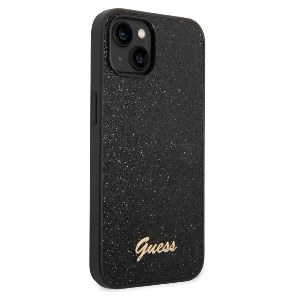 Калъф GUESS, Glitter Flakes Metal Logo за iPhone 14 Plus, GUHCP14MHGGSHK, Черен 2
