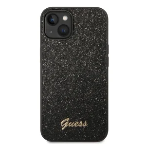 Калъф GUESS, Glitter Flakes Metal Logo за iPhone 14 Plus, GUHCP14MHGGSHK, Черен 3