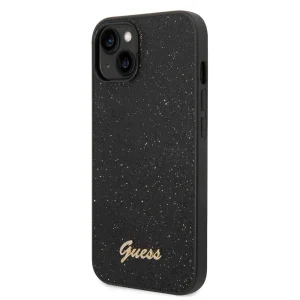 Калъф GUESS, Glitter Flakes Metal Logo за iPhone 14 Plus, GUHCP14MHGGSHK, Черен 4