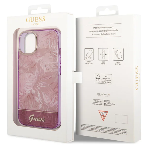 Калъф GUESS, Jungle Case за iPhone 14 Plus, GUHCP14MHGJGHP, Розов 5