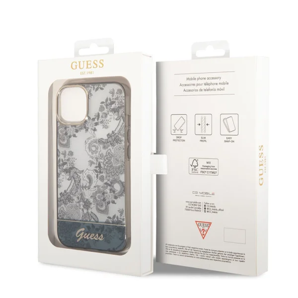 Калъф GUESS, Toile De Jouy за iPhone 14 Plus, GUHCP14MHGPLHG, Сив 5