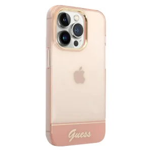 Калъф GUESS Camera Outline Translucent за iPhone 14 Pro, GUHCP14LHGCOP, Розов