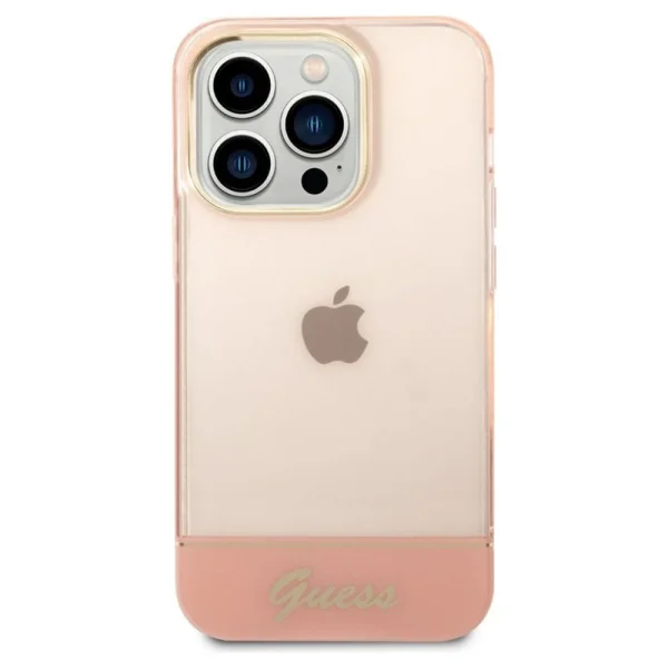 Калъф GUESS Camera Outline Translucent за iPhone 14 Pro Max, GUHCP14XHGCOP, Розов 2