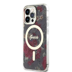 Калъф GUESS, Flowers IML MagSafe Compatible за iPhone 14 Pro Max, GUHMP14XHCFWSA, Цветя