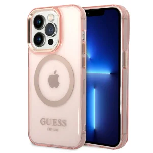 Калъф GUESS, Translucent MagSafe Compatible за iPhone 14 Pro Max, GUHMP14XHTCMP, Розов