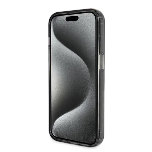 GUESS Case, IML Ring Stand Glitter MagSafe for iPhone 15, GUHMP15SHRSGSK, Black 4