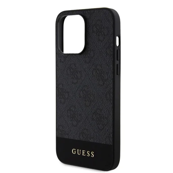 GUESS 4G Stripe Case for iPhone 15 Pro, GUHMP15LG4GLGR, Black 2