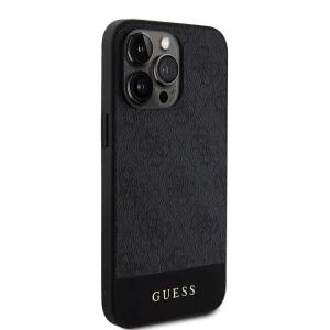 GUESS 4G Stripe Case for iPhone 15 Pro, GUHMP15LG4GLGR, Black 4