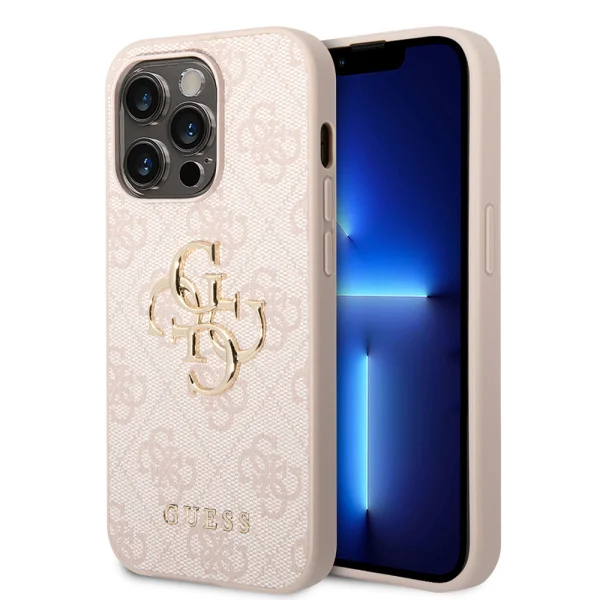 Калъф GUESS, PU 4G Metal Logo за iPhone 15 Pro, GUHCP15L4GMGPI, Розов 1