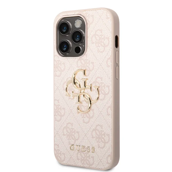 Калъф GUESS, PU 4G Metal Logo за iPhone 15 Pro, GUHCP15L4GMGPI, Розов 2