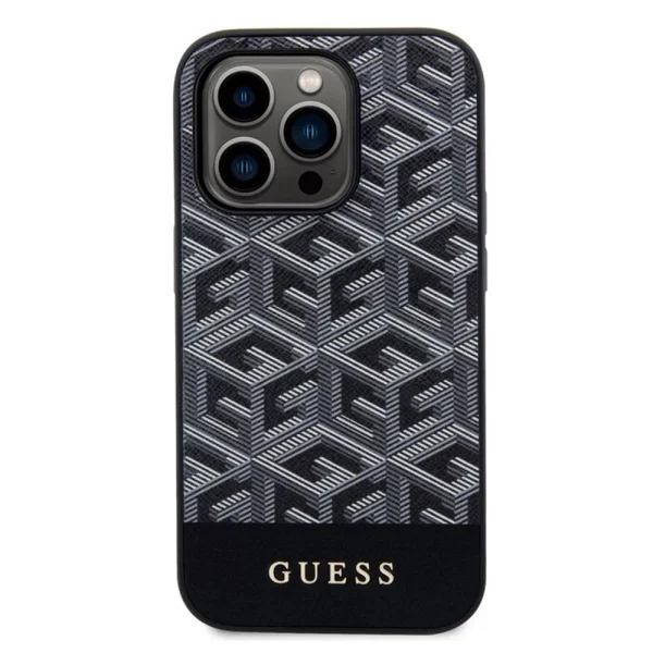 GUESS Case, PU G Cube MagSafe for iPhone 15 Pro, GUHMP15LHGCFSEK, Black 4