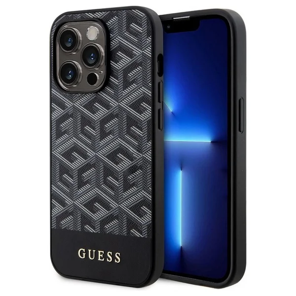 GUESS Case, PU G Cube MagSafe for iPhone 13 Pro, GUHMP13LHGCFSEK, Black 1