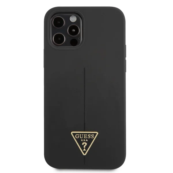 GUESS Case, Silicone Line Triangle for iPhone 13 Pro, GUHCP13LSLTGK, Black 1