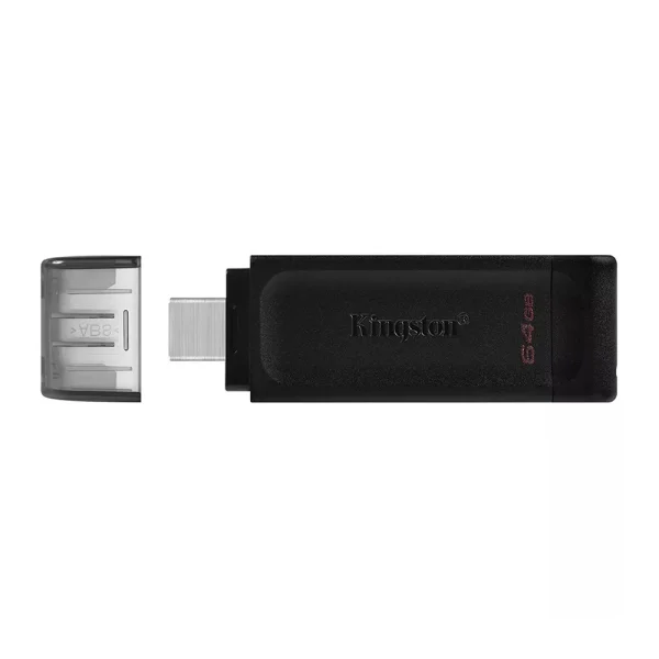 Flash Drive KINGSTON, 64GB, 3.2, TYPE-C, DT70, Black 2