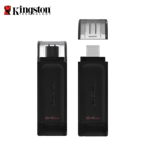 Flash Drive KINGSTON, 64GB, 3.2, TYPE-C, DT70, Black 5