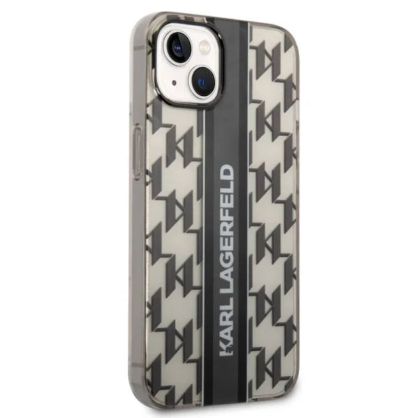 Калъф Karl Lagerfeld, Monogram Vertical Stripe за iPhone 14 Plus, KLHCP14MHKLSPCK, Черен 1