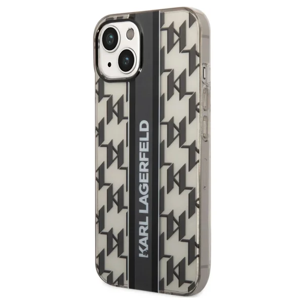 Калъф Karl Lagerfeld, Monogram Vertical Stripe за iPhone 14 Plus, KLHCP14MHKLSPCK, Черен 3