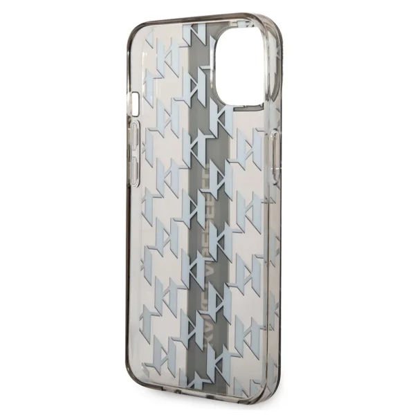 Калъф Karl Lagerfeld, Monogram Vertical Stripe за iPhone 14 Plus, KLHCP14MHKLSPCK, Черен 4
