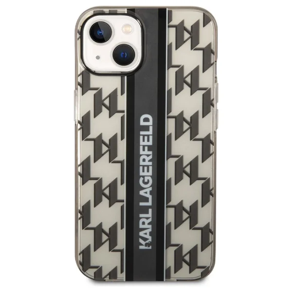 Калъф Karl Lagerfeld, Monogram Vertical Stripe за iPhone 14 Plus, KLHCP14MHKLSPCK, Черен 2