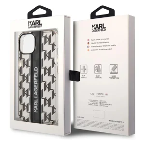 Калъф Karl Lagerfeld, Monogram Vertical Stripe за iPhone 14 Plus, KLHCP14MHKLSPCK, Черен 6