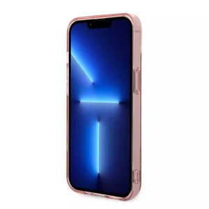 Калъф Karl Lagerfeld, Monogram Vertical Stripe за iPhone 14 Plus, KLHCP14MHKLSPCP, Розов 4