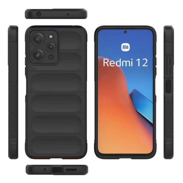 Силиконов калъф Wear-resistant за Xiaomi Redmi 12 4G, Черен 4