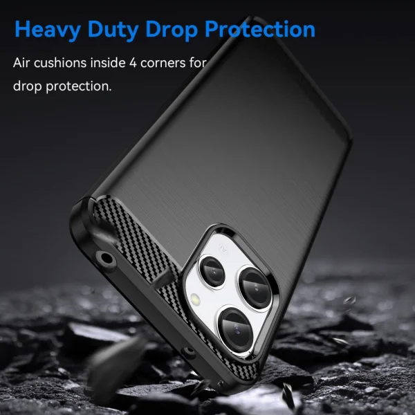Silicone Case Carbon Fibre Brushed for Xiaomi Redmi 12 4G, Black 3