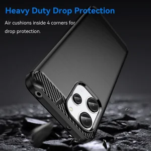 Silicone Case Carbon Fibre Brushed for Xiaomi Redmi 12 4G, Black 3