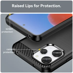 Silicone Case Carbon Fibre Brushed for Xiaomi Redmi 12 4G, Black 6
