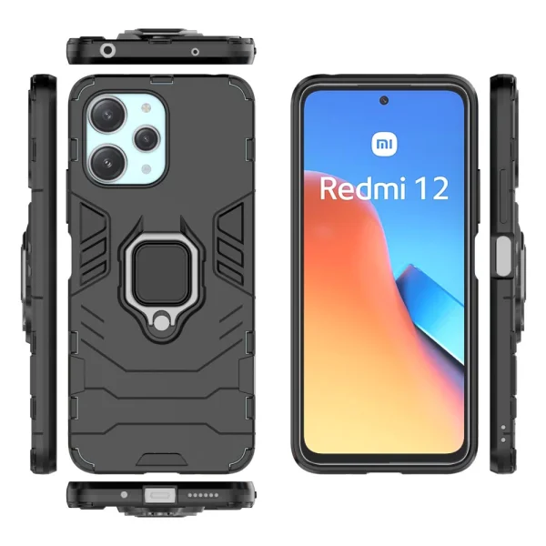 Удароустойчив Калъф Hybrid Cover за Xiaomi Redmi 12, Черен 4