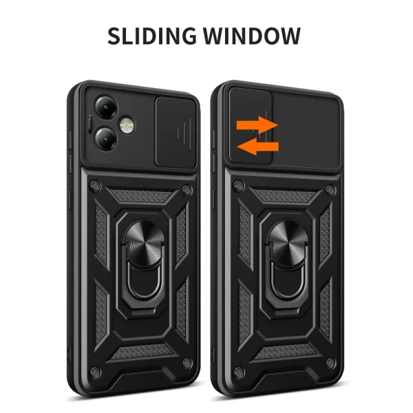 Удароустойчив калъф Slide Camera за Motorola Moto G14 4G, Черен 2