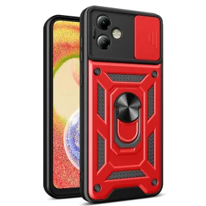 Удароустойчив калъф Slide Camera за Motorola Moto G14 4G, Червен