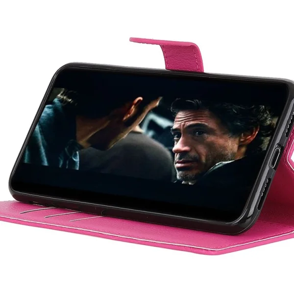 Litchi Texture Book Case for Alcatel 1S 2020, Pink 3