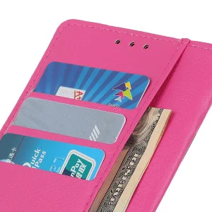 Litchi Texture Book Case for Alcatel 1S 2020, Pink 4