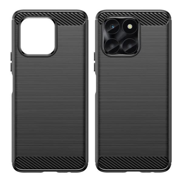 Carbon Fibre Brushed Silicone Case for Huawei Honor X6a 4G, Black 2