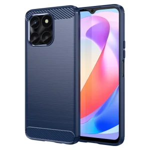 Силиконов Калъф Carbon Fibre Brushed за Huawei Honor X6a 4G, Син