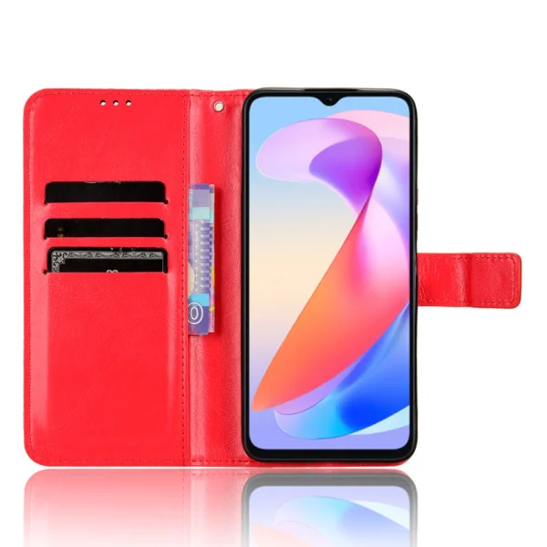 Калъф Тефтер Crazy Horse за Huawei Honor X6a, Червен 2