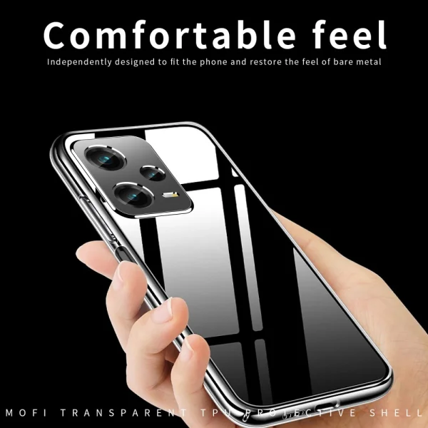 MOFI Silicone Case for Xiaomi Redmi Note 12 Pro Plus 5G, Transparent 5