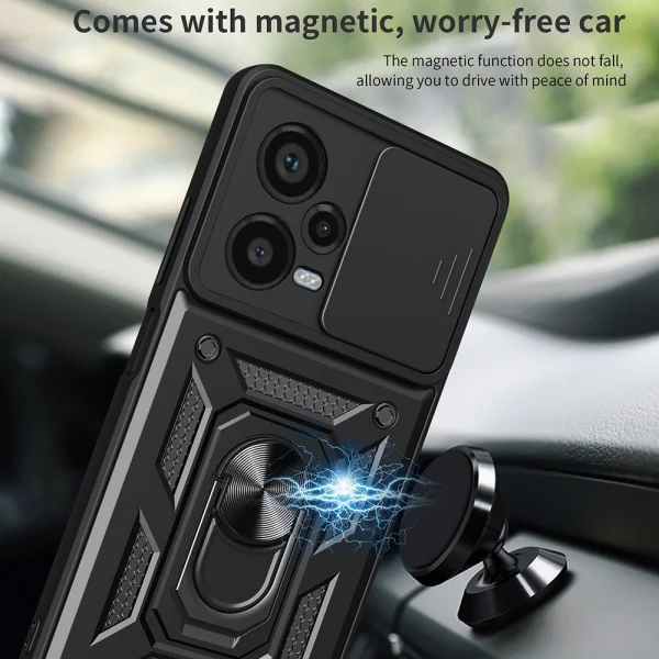 Удароустойчив калъф Slide Camera за Xiaomi Redmi Note 12 Pro Plus 5G, Черен 5