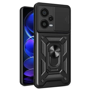 Удароустойчив калъф Slide Camera за Xiaomi Redmi Note 12 Pro Plus 5G, Черен