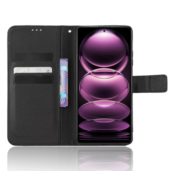 Калъф Тефтер Diamond за Xiaomi Redmi Note 12 Pro Plus 5G, Черен 2