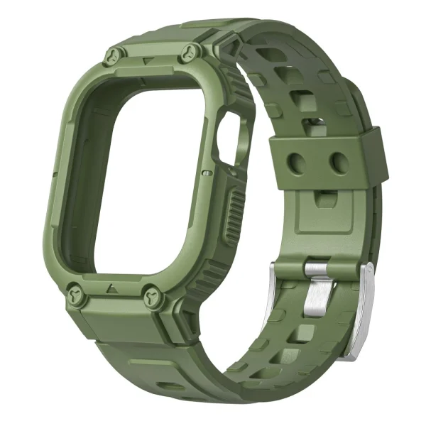 Silicone strap with bumper for Apple Watch Series 8, 7 45mm, 6, 5, 4, SE, SE (2022) 44mm, 3, 2, 1 42mm, Green 1